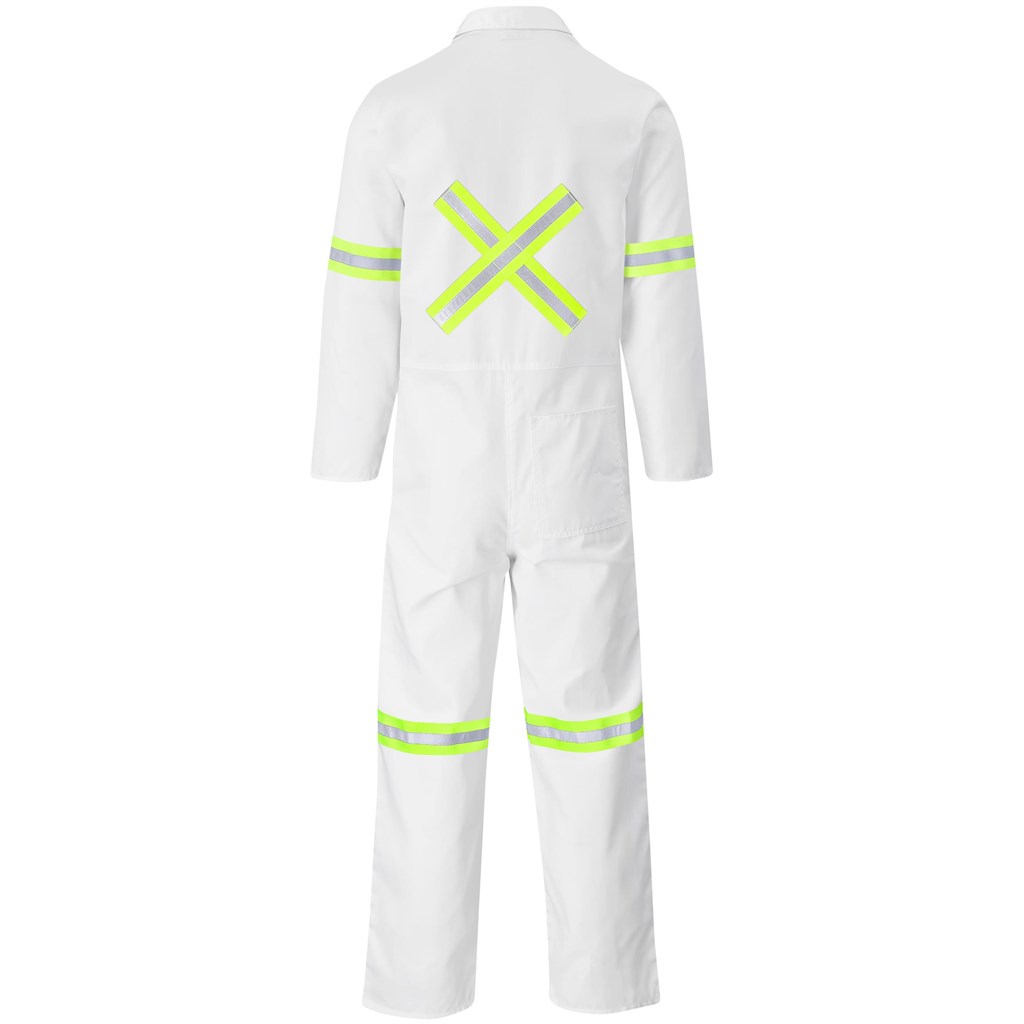 Safety Polycotton Boiler Suit Reflective Arms Legs & Back Yellow Tape Sourcing Magic